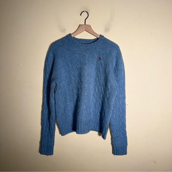 VNTG ABERCROMBIE 90s cashmere wool blend ribbed crewneck  Sweater XL - Picture 3 of 6
